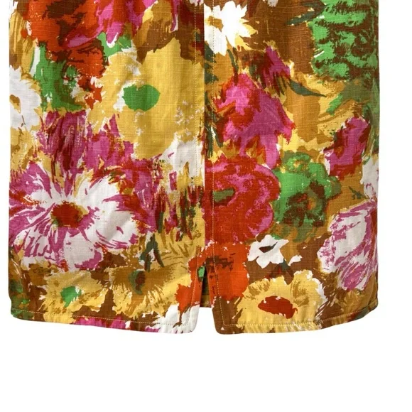 Talbots Dress Size 6 Sheath Floral Pockets Sleeveless Bright Colors 100% cotton - Picture 5 of 14